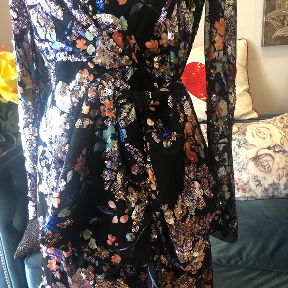 Badgley Mischka sequin dress multi size 4 - Picture 3 of 5